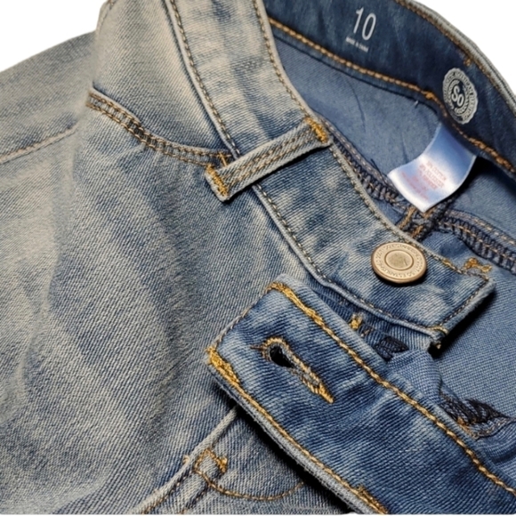 New SO Girl's Ultimate Knit Jeggings Blue Jean Leggings Comfy Size 10 - Picture 7 of 9